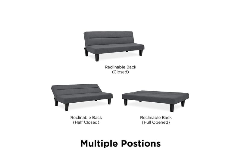 Futon Kebo Harmaa - Dorel Home - Huonekalut - Sohva - Vuodesohva - Futon - Futon sohva