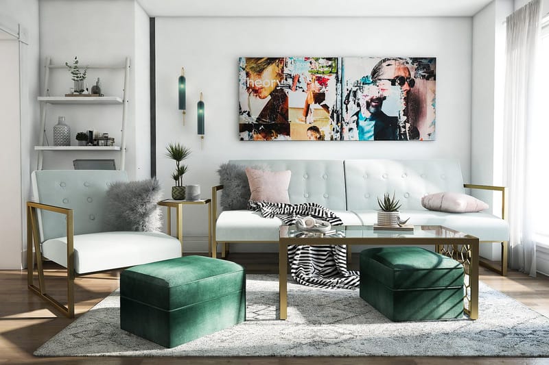 Futon Lexington Sinivihreä - CosmoLiving - Huonekalut - Sohva - Vuodesohva - Futon - Futon sohva