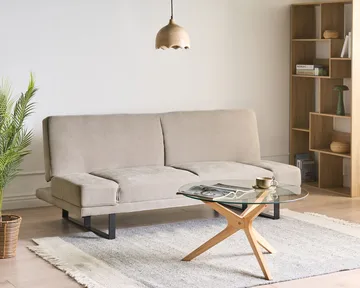 Vuodesohva York Chenille - Vaalea beige - Huonekalut - Sohva - Vuodesohva - 2 istuttava vuodesohva
