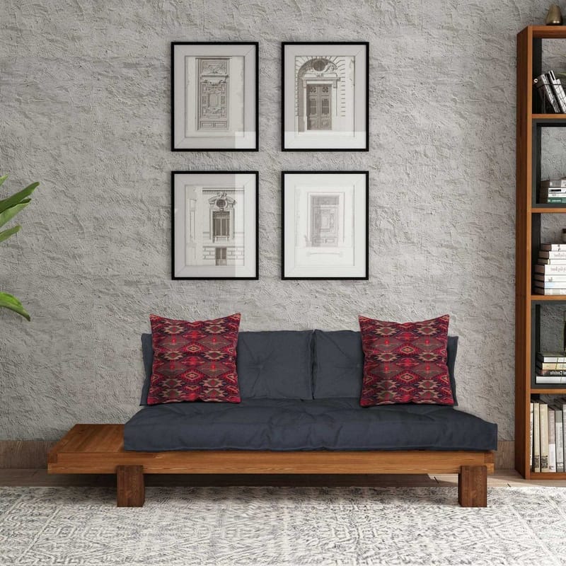 Fynros 2-istuttava Vuodesohva - Luonnonväri/Laivastonsininen - Huonekalut - Sohva - Vuodesohva