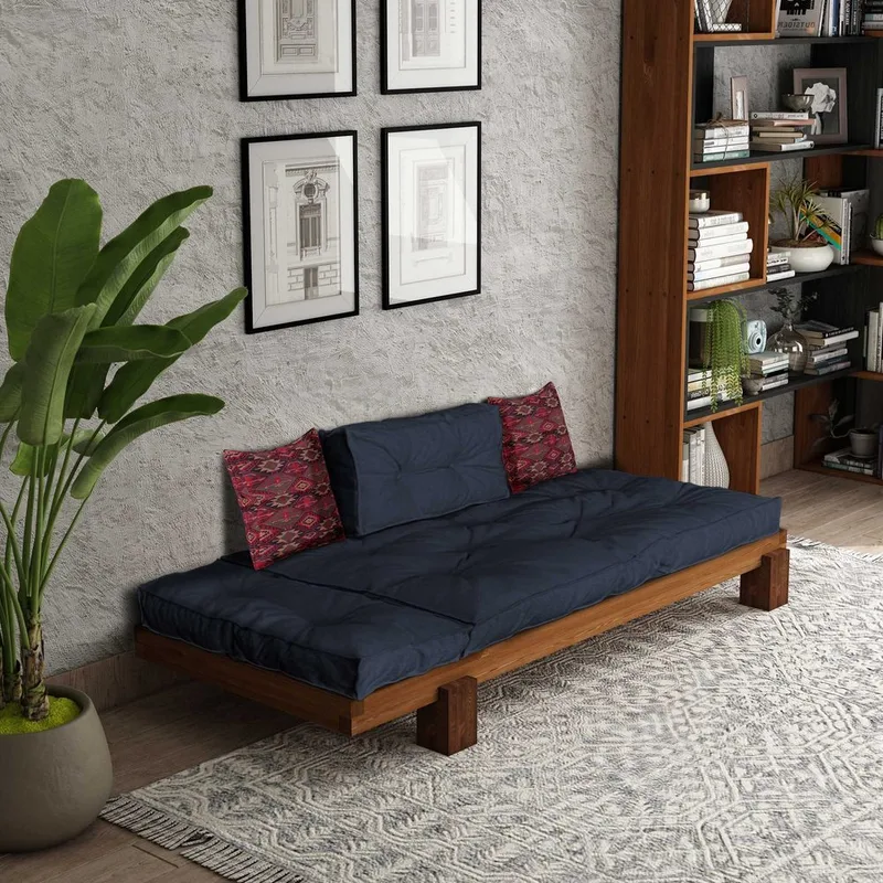 Fynros 2-istuttava Vuodesohva - Luonnonväri/Laivastonsininen - Huonekalut - Sohva - Vuodesohva