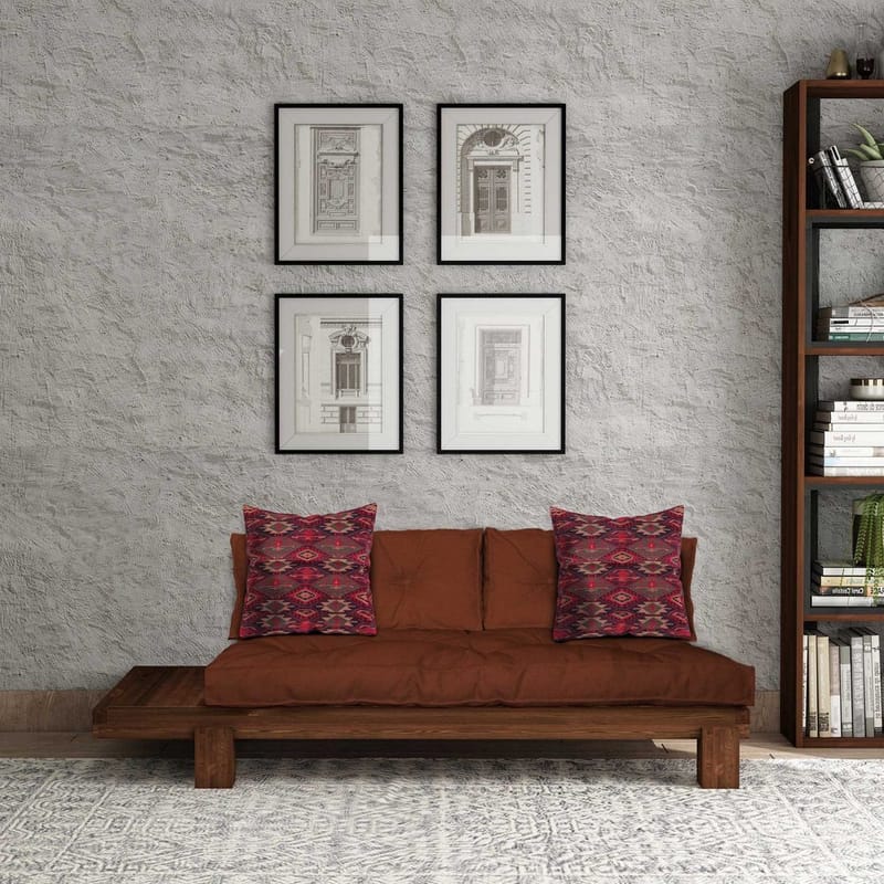 Fynros 2-istuttava Vuodesohva - Tummanpunainen - Huonekalut - Sohva - Vuodesohva