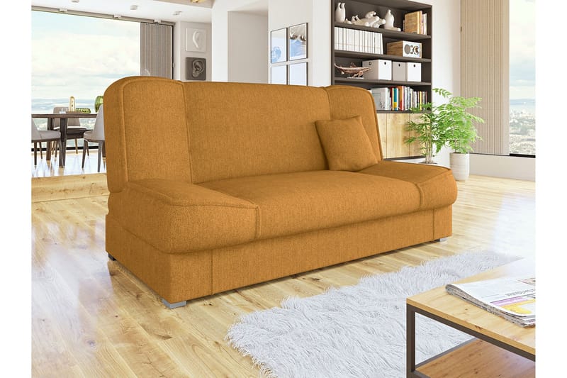 Gabi 4-istuttava sohvasänky 175x80x80 cm säilytystilalla kangasta - Keltainen - Huonekalut - Sohva - Vuodesohva
