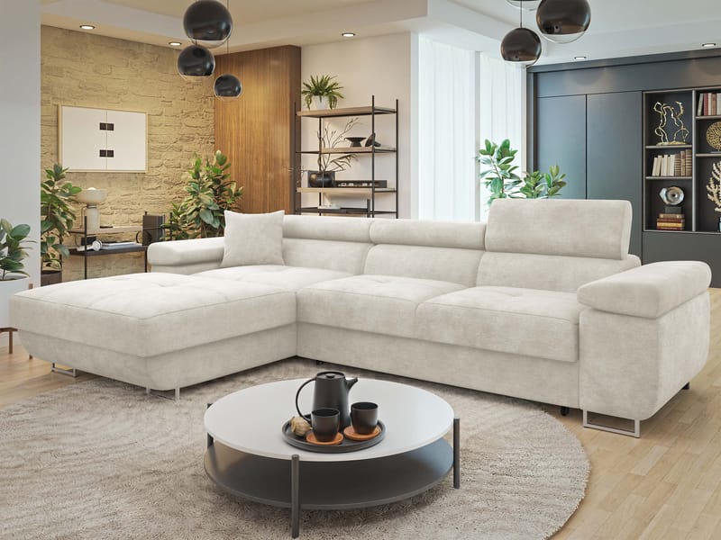 Gabina 3-istuttava vuodesohva divaanilla - beige - Huonekalut - Sohva - Vuodesohva