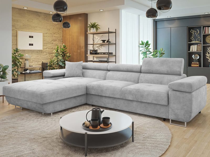 Gabina 3-istuttava vuodesohva divaanilla - harmaa - Huonekalut - Sohva - Vuodesohva