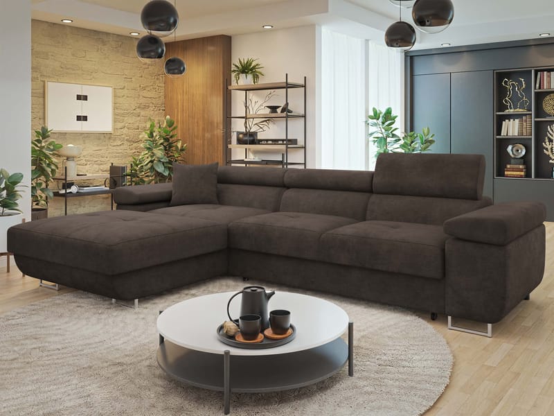 Gabina 3-istuttava vuodesohva divaanilla - ruskea - Huonekalut - Sohva - Vuodesohva