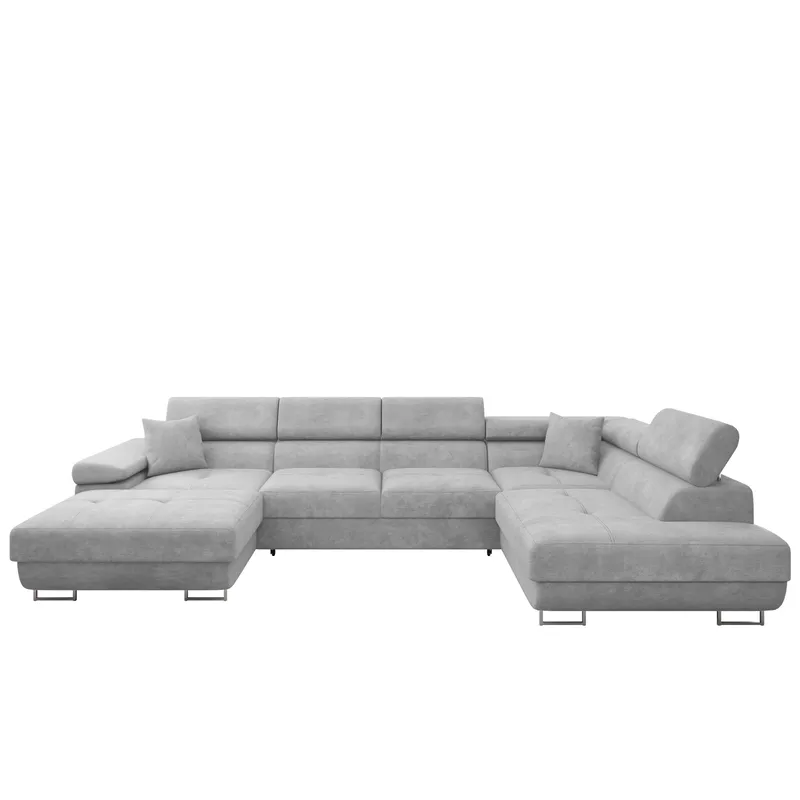 Gabina 5-istuttava U-muotoinen vuodesohva divaanilla ja šezlongilla - harmaa - Huonekalut - Sohva - Vuodesohva