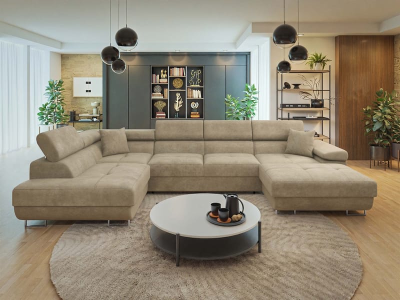 Gabina 5-istuttava U-muotoinen vuodesohva divaanilla ja šezlongilla - Lumo 30 - Huonekalut - Sohva - Vuodesohva