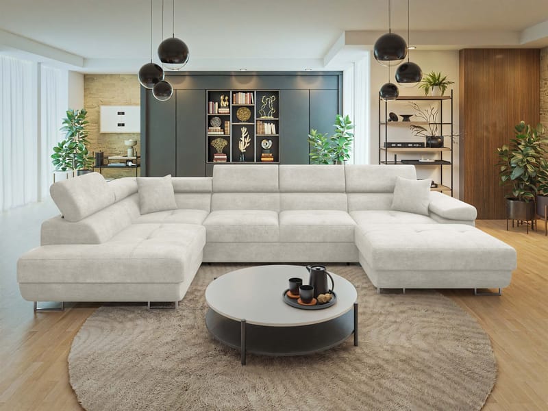 Gabina 5-istuttava U-muotoinen vuodesohva divaanilla ja šezlongilla - Lumo 55 - Huonekalut - Sohva - Vuodesohva