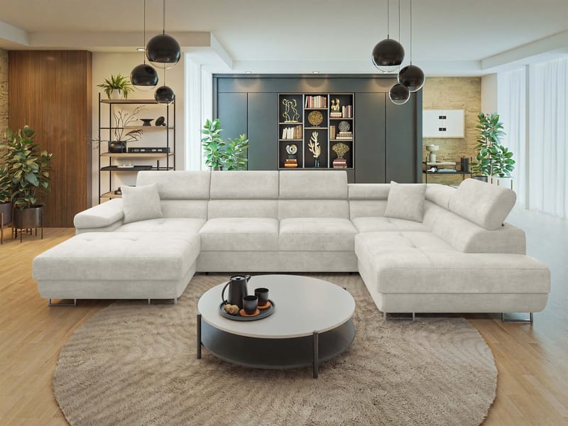 Gabina 5-istuttava U-muotoinen vuodesohva divaanilla ja šezlongilla - Lumo 55 - Huonekalut - Sohva - Vuodesohva