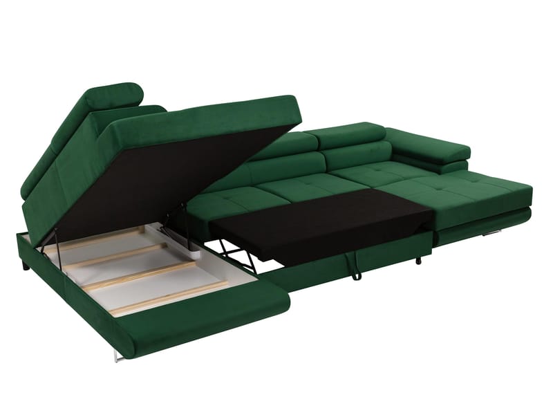 Gabina 5-istuttava U-muotoinen vuodesohva divaanilla ja šezlongilla - musta - Huonekalut - Sohva - Vuodesohva