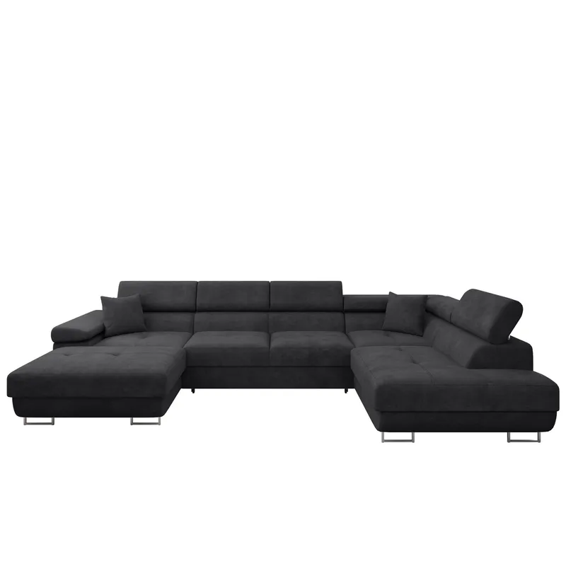 Gabina 5-istuttava U-muotoinen vuodesohva divaanilla ja šezlongilla - musta - Huonekalut - Sohva - Vuodesohva