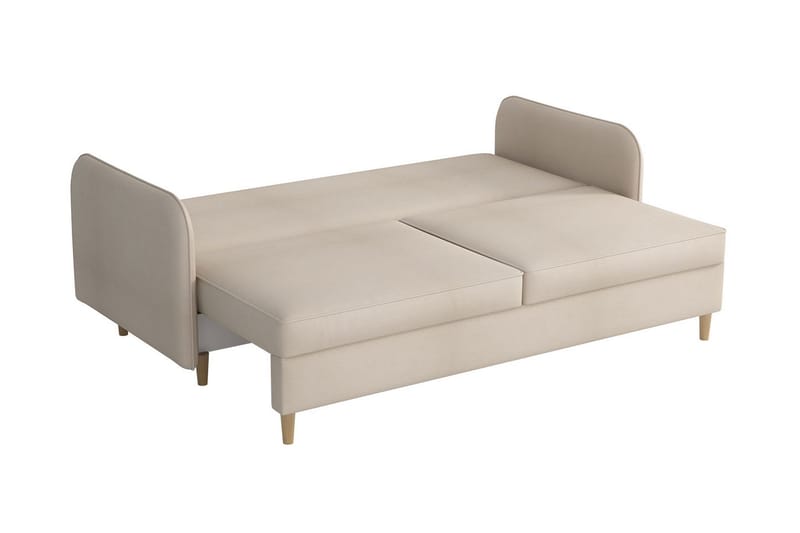 Gaja 2-istuttava vuodesohva pyöristetyt käsinojat kangasta - Beige - Huonekalut - Sohva - Vuodesohva