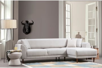 Gajanejos 5-istuttava oikeanpuoleinen l-muotoinen vuodesohva 87x237 cm kangasta - Beige - Huonekalut - Sohva - Vuodesohva
