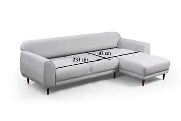 Gajanejos 5-istuttava oikeanpuoleinen l-muotoinen vuodesohva 87x237 cm kangasta - Beige - Huonekalut - Sohva - Vuodesohva