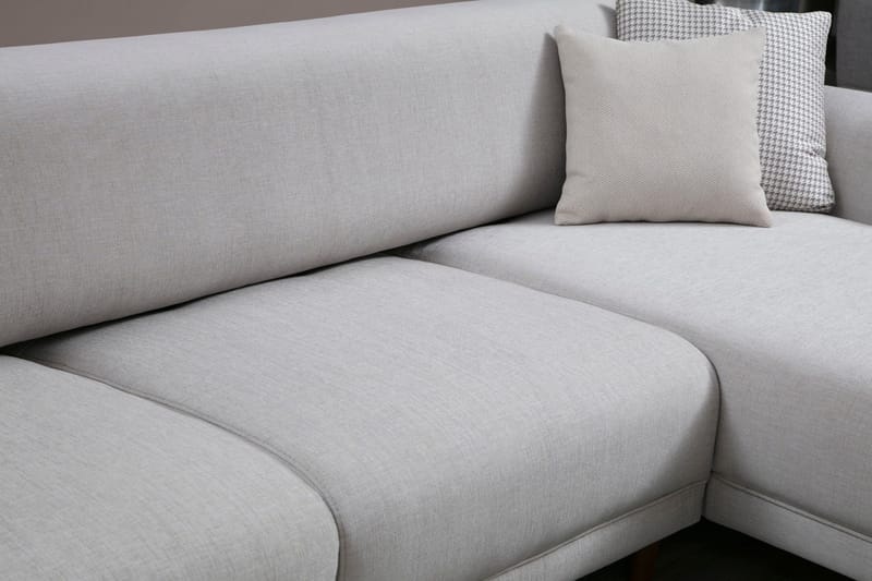 Gajanejos 5-istuttava oikeanpuoleinen l-muotoinen vuodesohva 87x237 cm kangasta - Beige - Huonekalut - Sohva - Vuodesohva