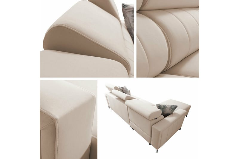 Galbally 3-sits Hörnbäddsoffa Beige Creme - Huonekalut - Sohva - Vuodesohva