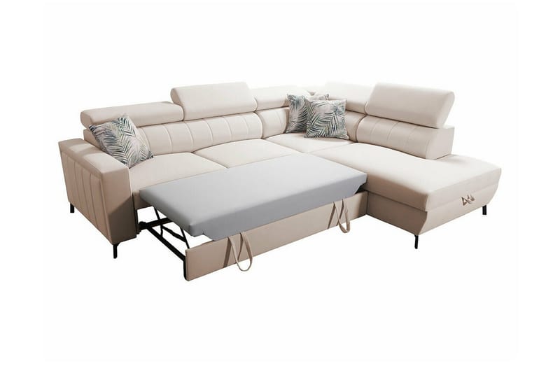 Galbally 3-sits Hörnbäddsoffa Light grey - Huonekalut - Sohva - Vuodesohva