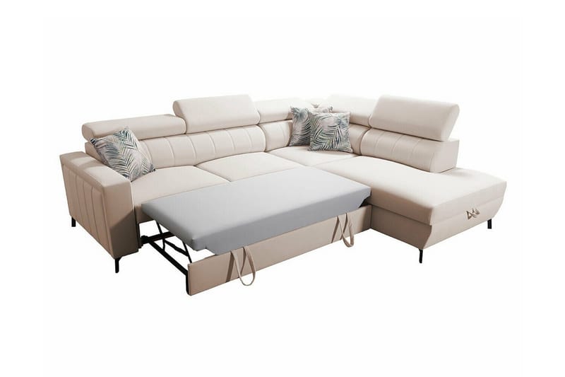 Galbally 3-sits Hörnbäddsoffa Light pink - Huonekalut - Sohva - Vuodesohva