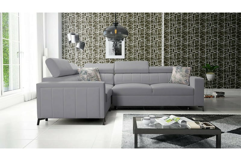 Galbally 3-sits Hörnbäddsoffa Ljusgrå - Huonekalut - Sohva - Vuodesohva