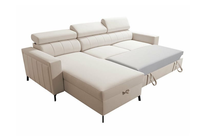 Galbally 3-sits Hörnbäddsoffa Ljusgrå - Huonekalut - Sohva - Vuodesohva