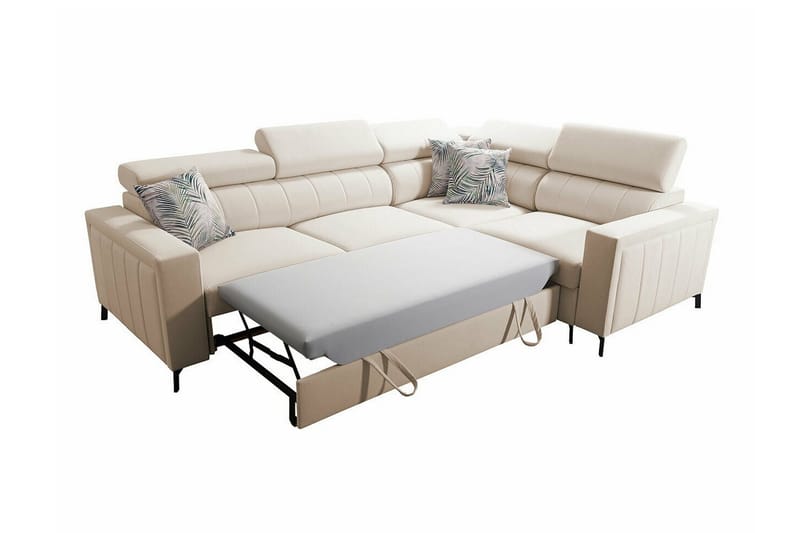 Galbally 3-sits Hörnbäddsoffa Ljusgrå - Huonekalut - Sohva - Vuodesohva