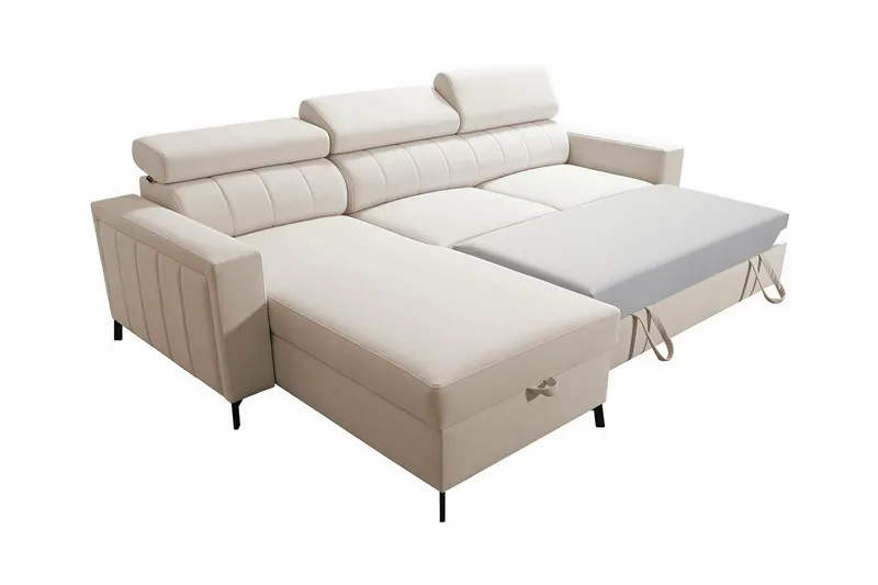 Galbally 3-sits Hörnbäddsoffa Ljusgrå - Huonekalut - Sohva - Vuodesohva