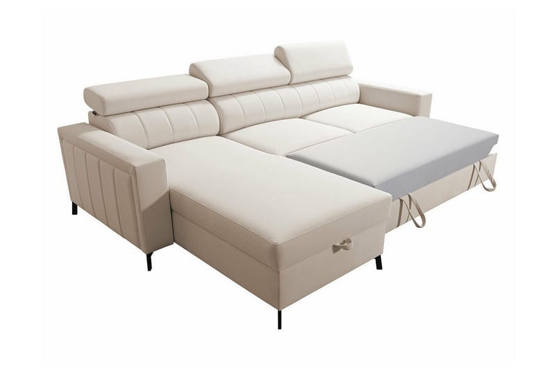 Galbally 3-sits Hörnbäddsoffa Ljusgrå - Huonekalut - Sohva - Vuodesohva