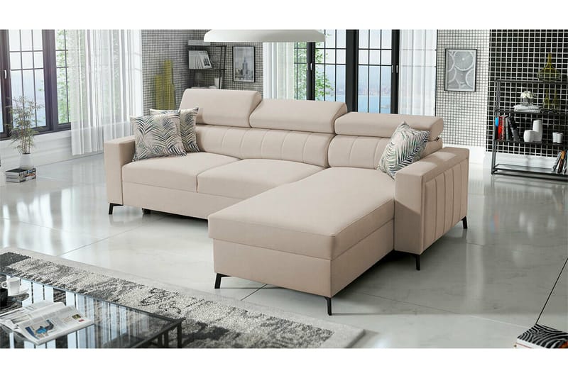 Galbally 3-sits Hörnbäddsoffa NO_BRAND beige - Huonekalut - Sohva - Vuodesohva