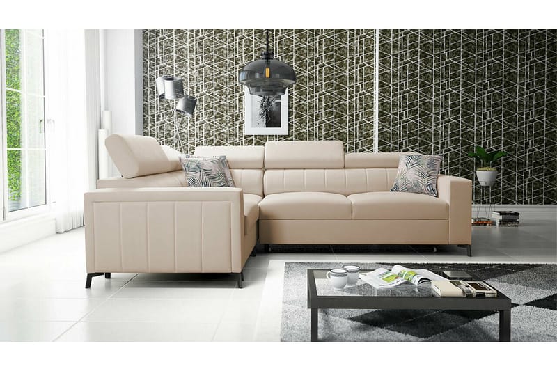 Galbally 3-sits Hörnbäddsoffa NO_BRAND beige - Huonekalut - Sohva - Vuodesohva