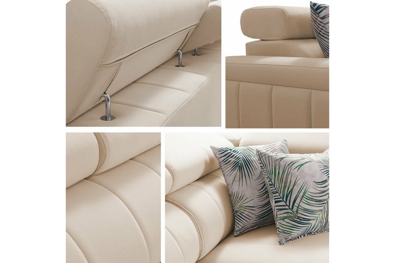 Galbally 3-sits Hörnbäddsoffa NO_BRAND beige - Huonekalut - Sohva - Vuodesohva