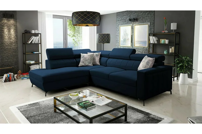 Galbally 3-sits Hörnbäddsoffa NO_BRAND Dark blue - Huonekalut - Sohva - Vuodesohva