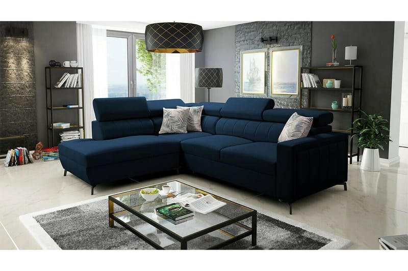 Galbally 3-sits Hörnbäddsoffa NO_BRAND Dark blue - Huonekalut - Sohva - Vuodesohva