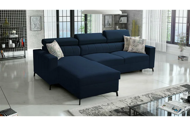 Galbally 3-sits Hörnbäddsoffa NO_BRAND Dark blue - Huonekalut - Sohva - Vuodesohva
