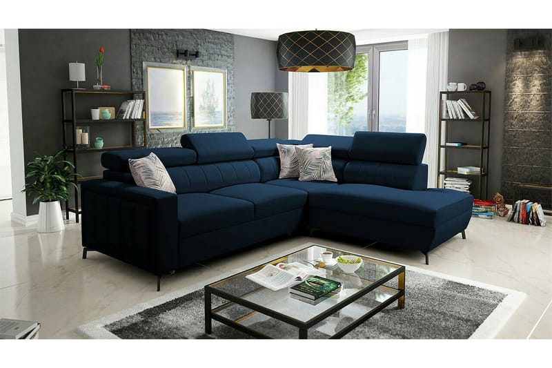 Galbally 3-sits Hörnbäddsoffa NO_BRAND Dark blue - Huonekalut - Sohva - Vuodesohva
