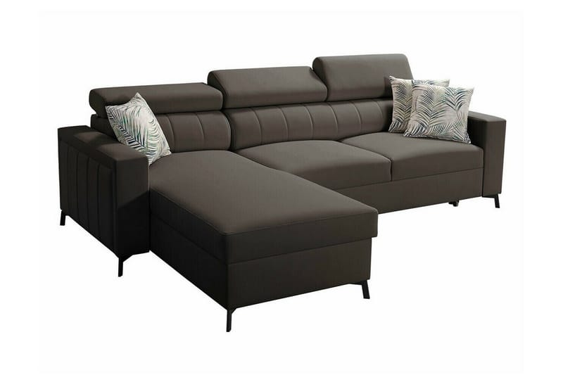 Galbally 3-sits Hörnbäddsoffa NO_BRAND Dark brown - Huonekalut - Sohva - Vuodesohva
