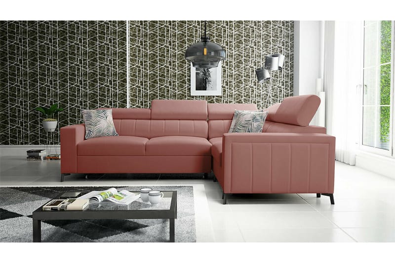 Galbally 3-sits Hörnbäddsoffa NO_BRAND Dark pink - Huonekalut - Sohva - Vuodesohva