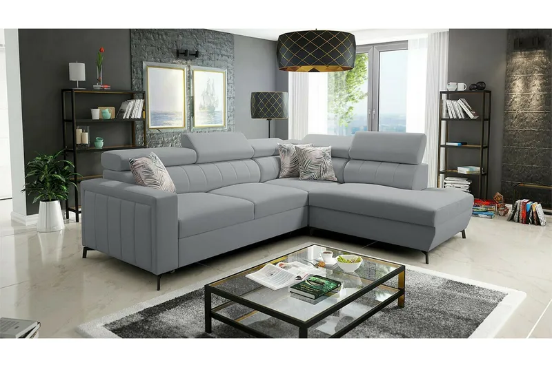 Galbally 3-sits Hörnbäddsoffa NO_BRAND Grey/Light grey - Huonekalut - Sohva - Vuodesohva