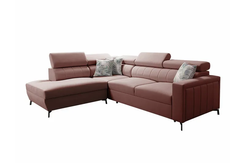 Galbally 3-sits Hörnbäddsoffa NO_BRAND Light pink - Huonekalut - Sohva - Vuodesohva