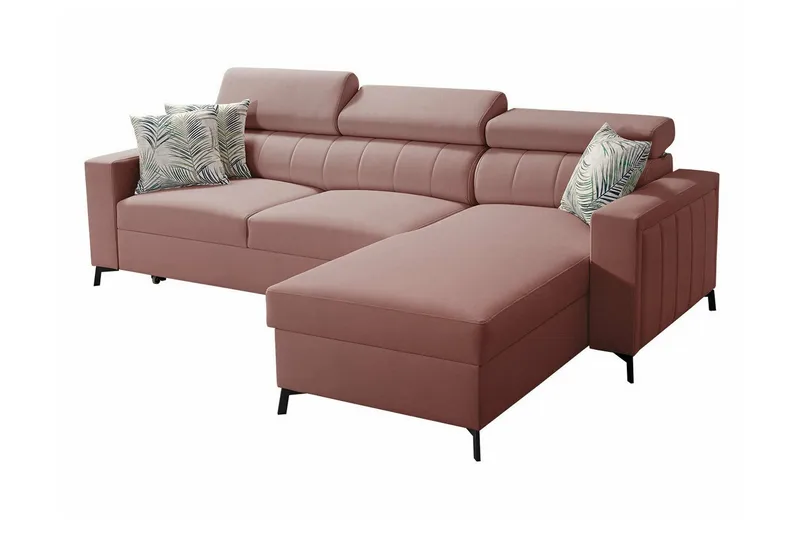 Galbally 3-sits Hörnbäddsoffa NO_BRAND Pink - Huonekalut - Sohva - Vuodesohva