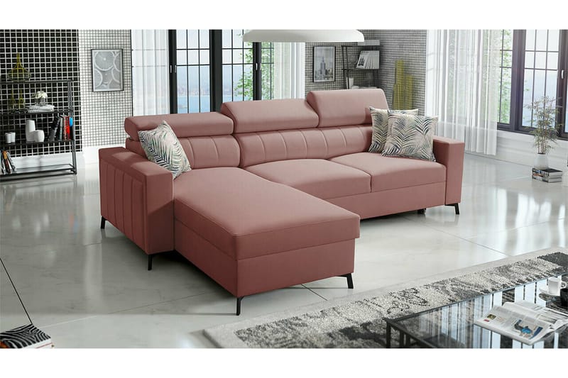 Galbally 3-sits Hörnbäddsoffa NO_BRAND Pink - Huonekalut - Sohva - Vuodesohva