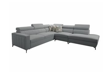 Galbally 4-istuttava oikeanpuoleinen kulmavuodesohva 128x210 cm säilytyksellä samettia - Harmaa - Huonekalut - Sohva - Vuodesohva