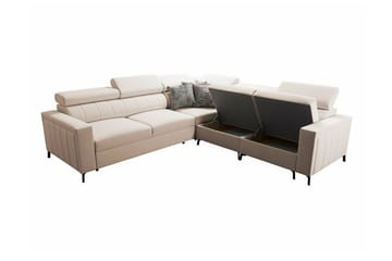 Galbally 4-istuttava vuodesohva 128x210 cm säilytystilalla samettia - Vaaleanpunainen - Huonekalut - Sohva - Vuodesohva