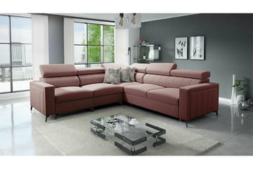 Galbally 4-istuttava vuodesohva 128x210 cm säilytystilalla samettia - Vaaleanpunainen - Huonekalut - Sohva - Vuodesohva
