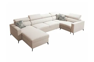 Galbally 4-sits Hörnbäddsoffa Beige/Light beige - Huonekalut - Sohva - Vuodesohva