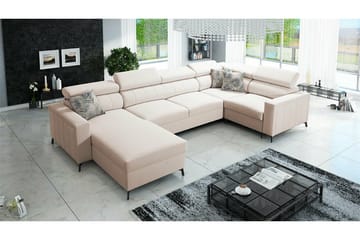 Galbally 4-sits Hörnbäddsoffa Beige/Light beige - Huonekalut - Sohva - Vuodesohva