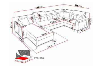 Galbally 4-sits Hörnbäddsoffa Dark blue - Huonekalut - Sohva - Vuodesohva