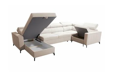 Galbally 4-sits Hörnbäddsoffa Dark brown - Huonekalut - Sohva - Vuodesohva