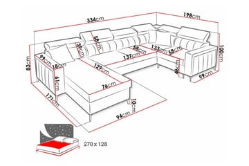 Galbally 4-sits Hörnbäddsoffa Dark grey - Huonekalut - Sohva - Vuodesohva