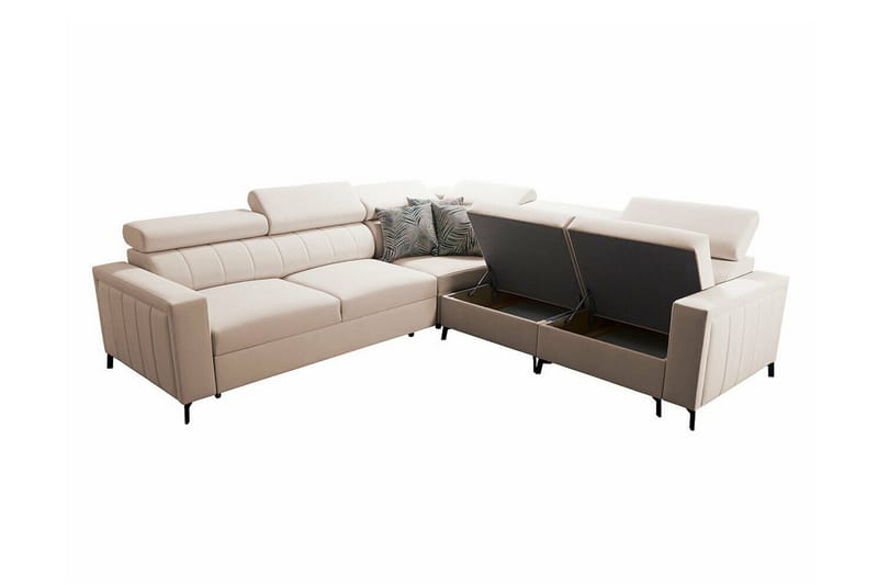 Galbally 4-sits Hörnbäddsoffa Ljusgrå - Huonekalut - Sohva - Vuodesohva